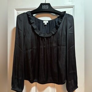 🖤NWOT (NEVER WORN) ‘J.CREW OUTLET’ PRETTY BLACK BLOUSE~SIZE SMALL